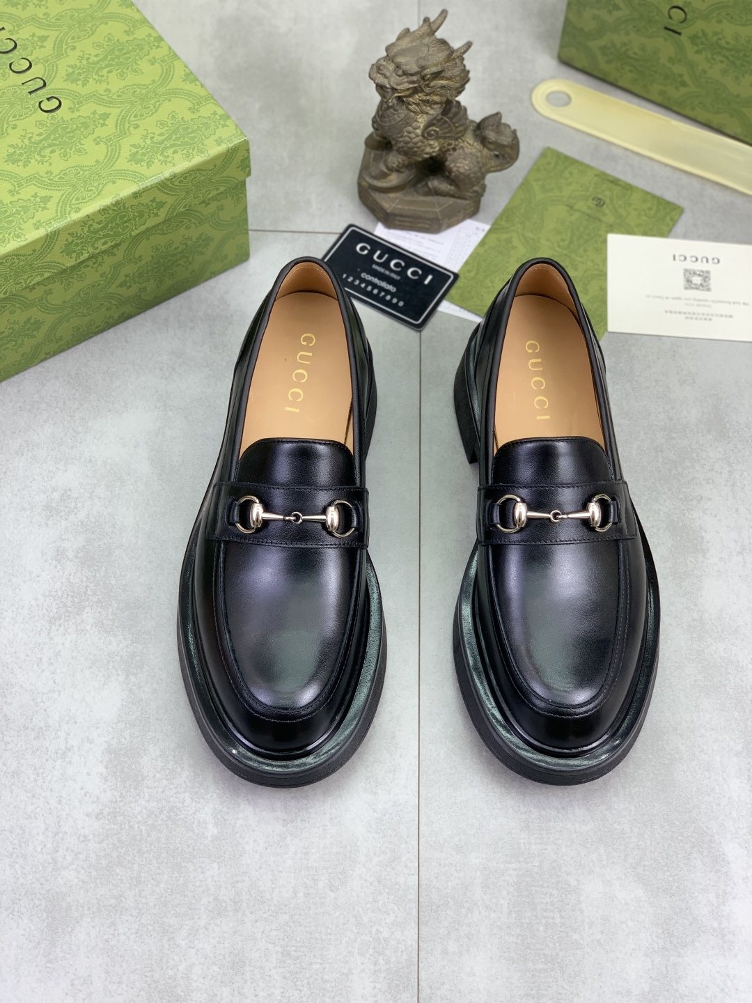 Gucci Men's Metal-Bit Loafers — hero
