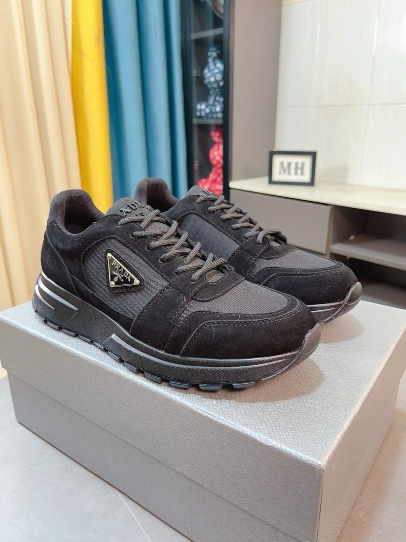 Prada Men's Paneled Low-Top Sneakers — front