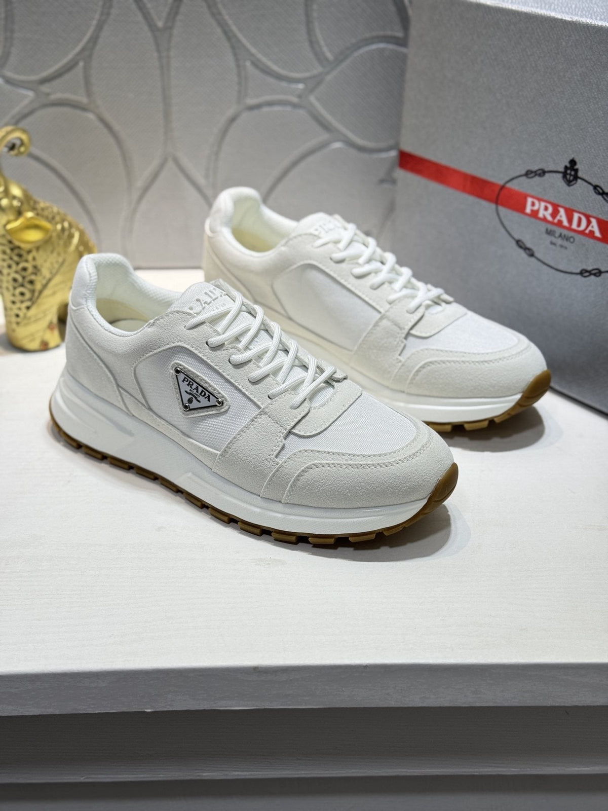 Prada Paneled Chunky-Sole Sneakers — front