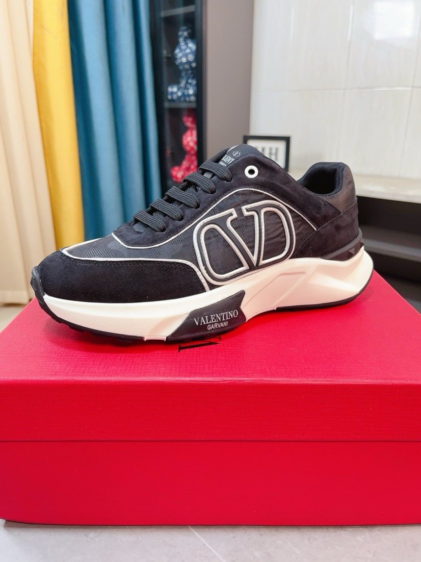 Valentino Paneled Low-Top Sneakers — front